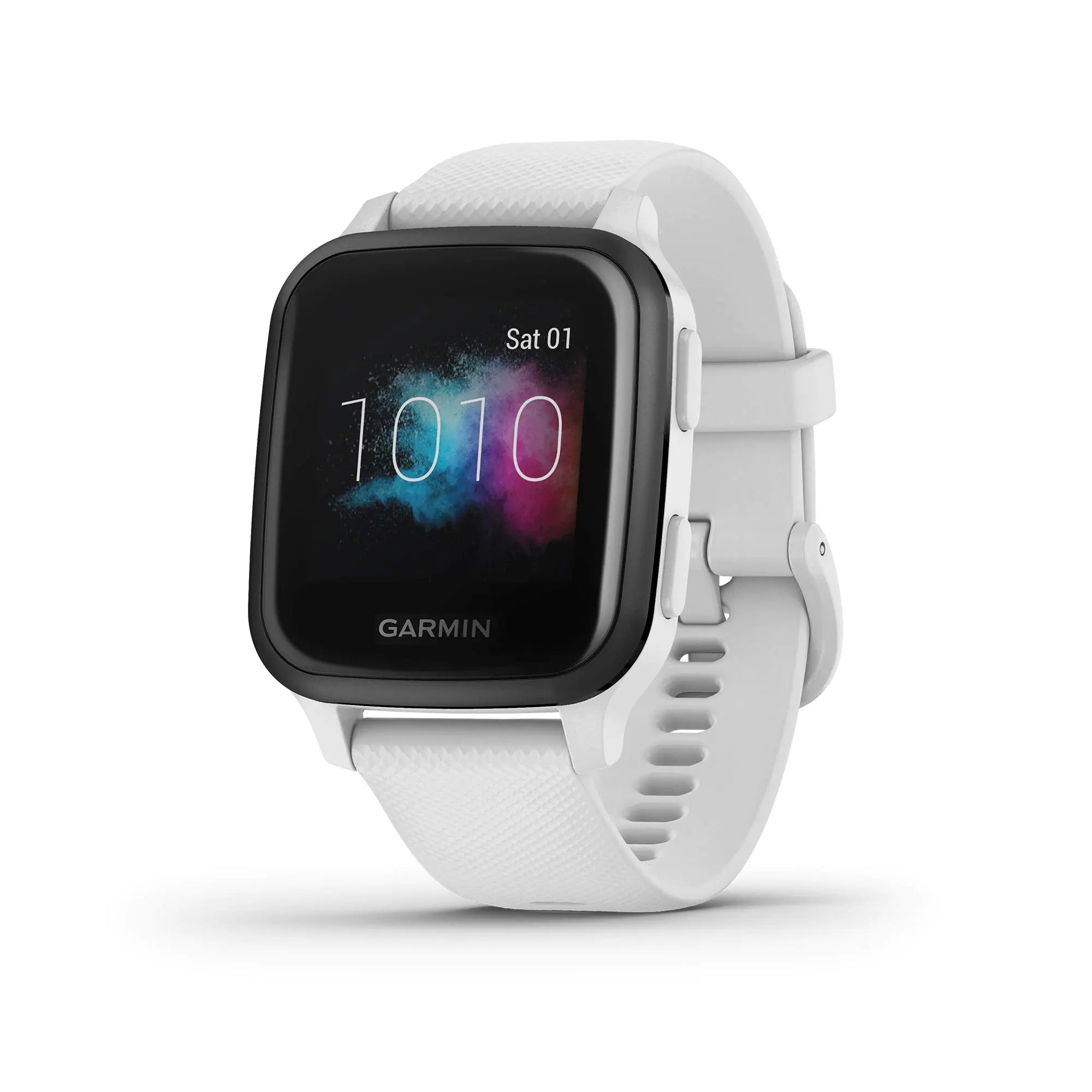 Garmin Venu Sq Music GPS Smartwatch with Bright Touchscreen Display Features Music and Up To 6 Days of Battery Life White and Slate (Renewed)