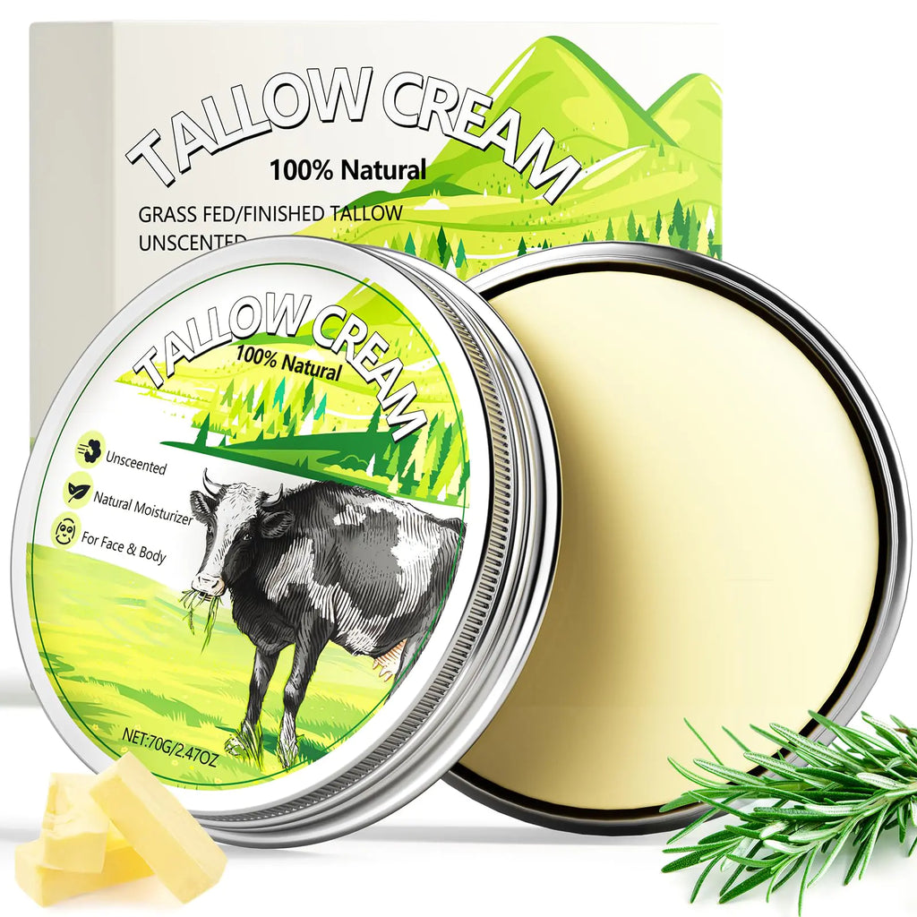 Off Paper Beef Tallow Beef Tallow for Skin Beef Tallow Skincare Cream 100% Grass Fed Beef Tallow for Skin Care Natural Handmade Lotion Whipped Beef Tallow Cream Moisturizer Body Lotion Skin Care
