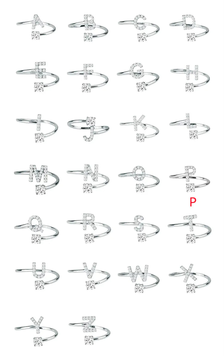 Chic Adjustable Women's Personalized Letters Ring