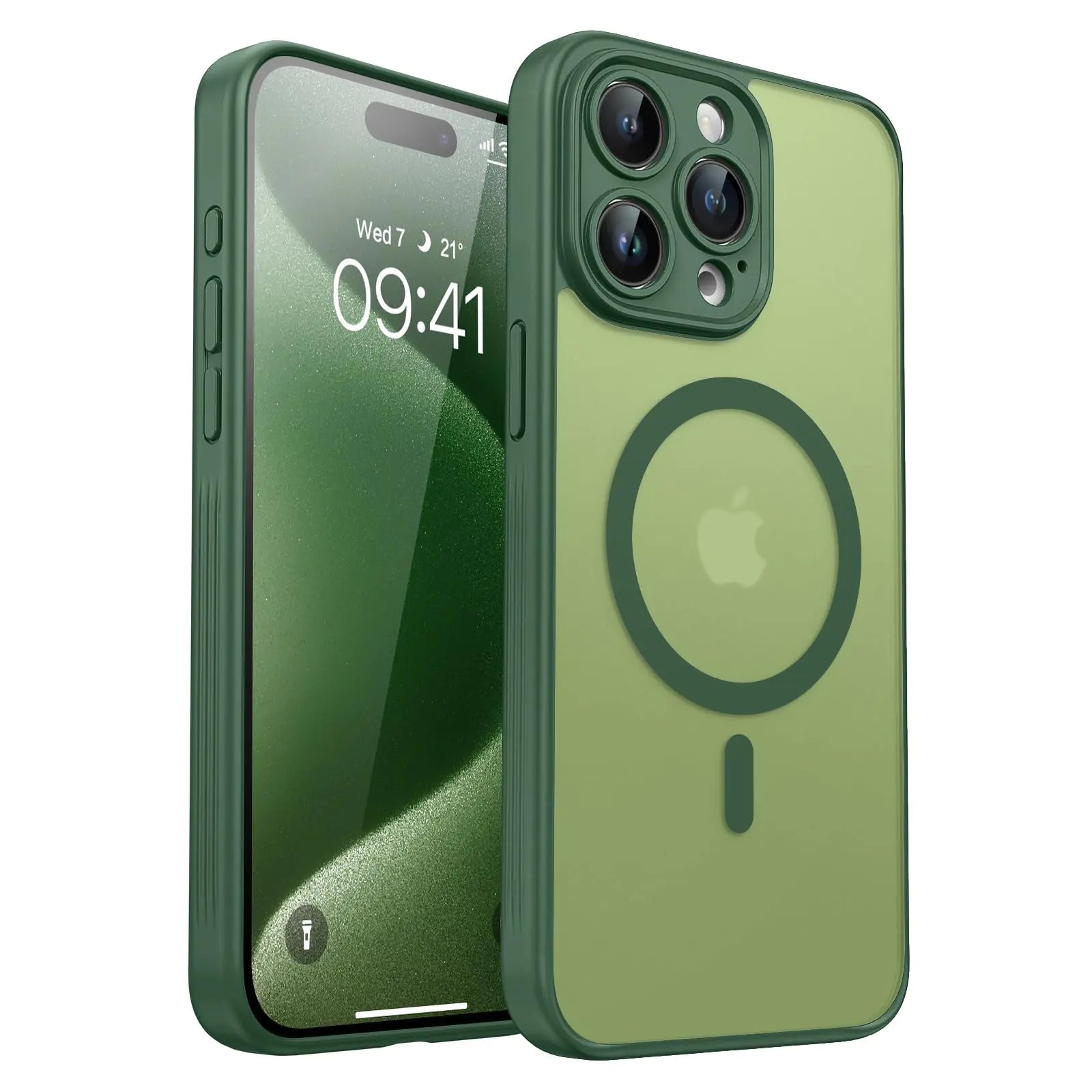 BENTOBEN Magnetic for iPhone 15 Pro Max Case [Compatible with Magsafe] [Full Camera Protection] [Military-Grade Anti-Drop] Matte Slim Thin Shockproof Phone Case iPhone 15 Pro Max for Women Men Green