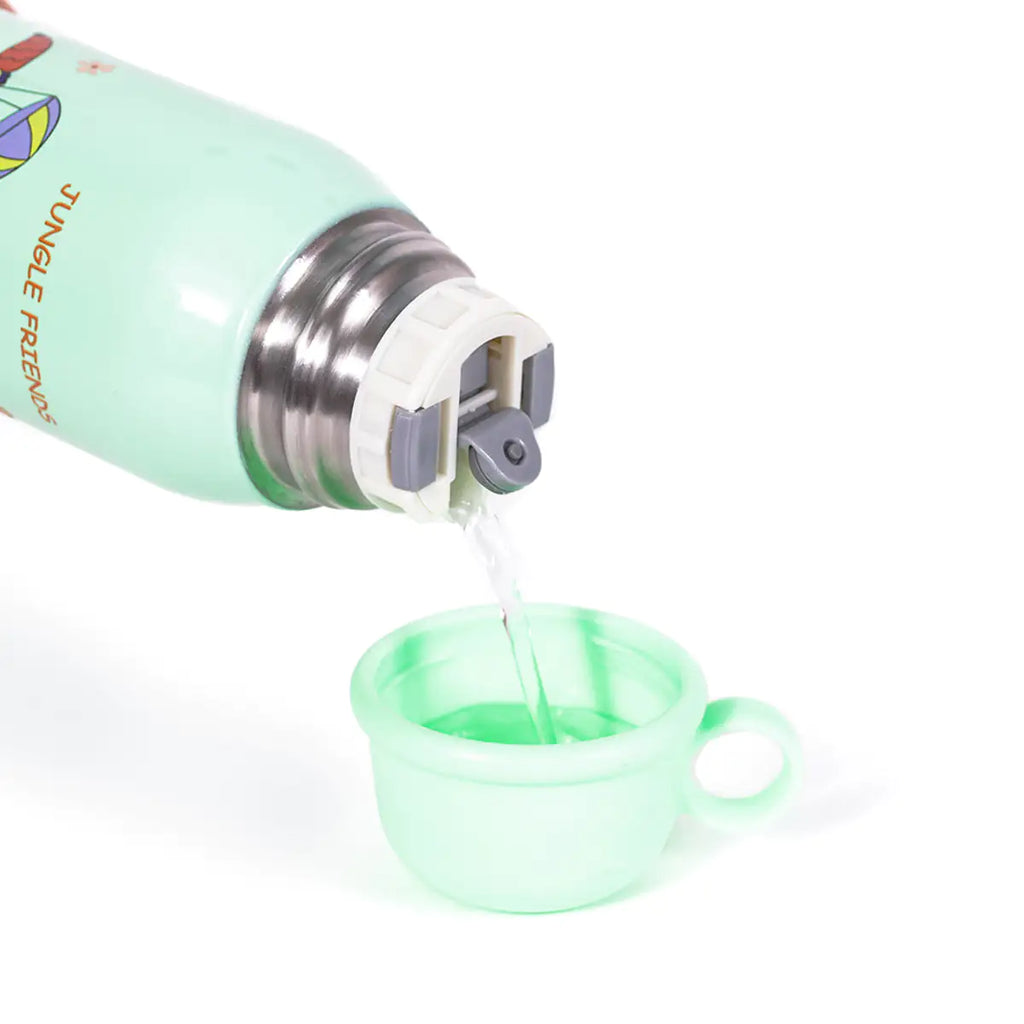 MILK&MOO Steel Kids Water Bottle with Bag Jungle Friends 550ml / 18.5 oz