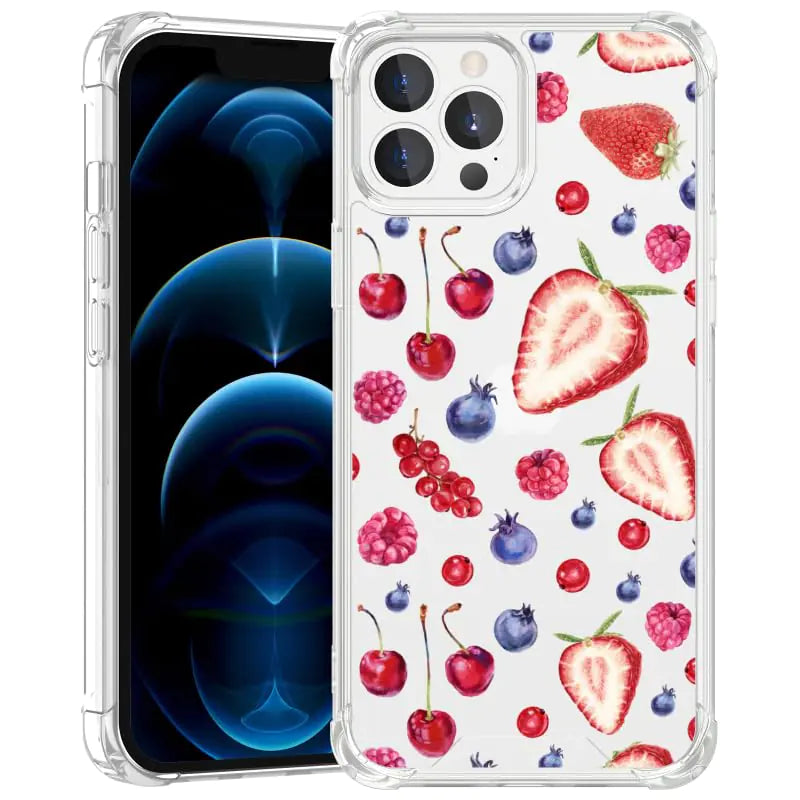 Axulimin Cute Fruit Aesthetic Clear Phone Case for iPhone 12 Pro Max Case for Teen Girls Women Kids Girls -6.7Inch