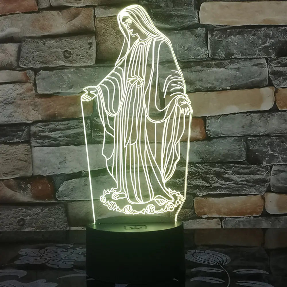 Colorful 3D Night Light - Jesus and Virgin Mary