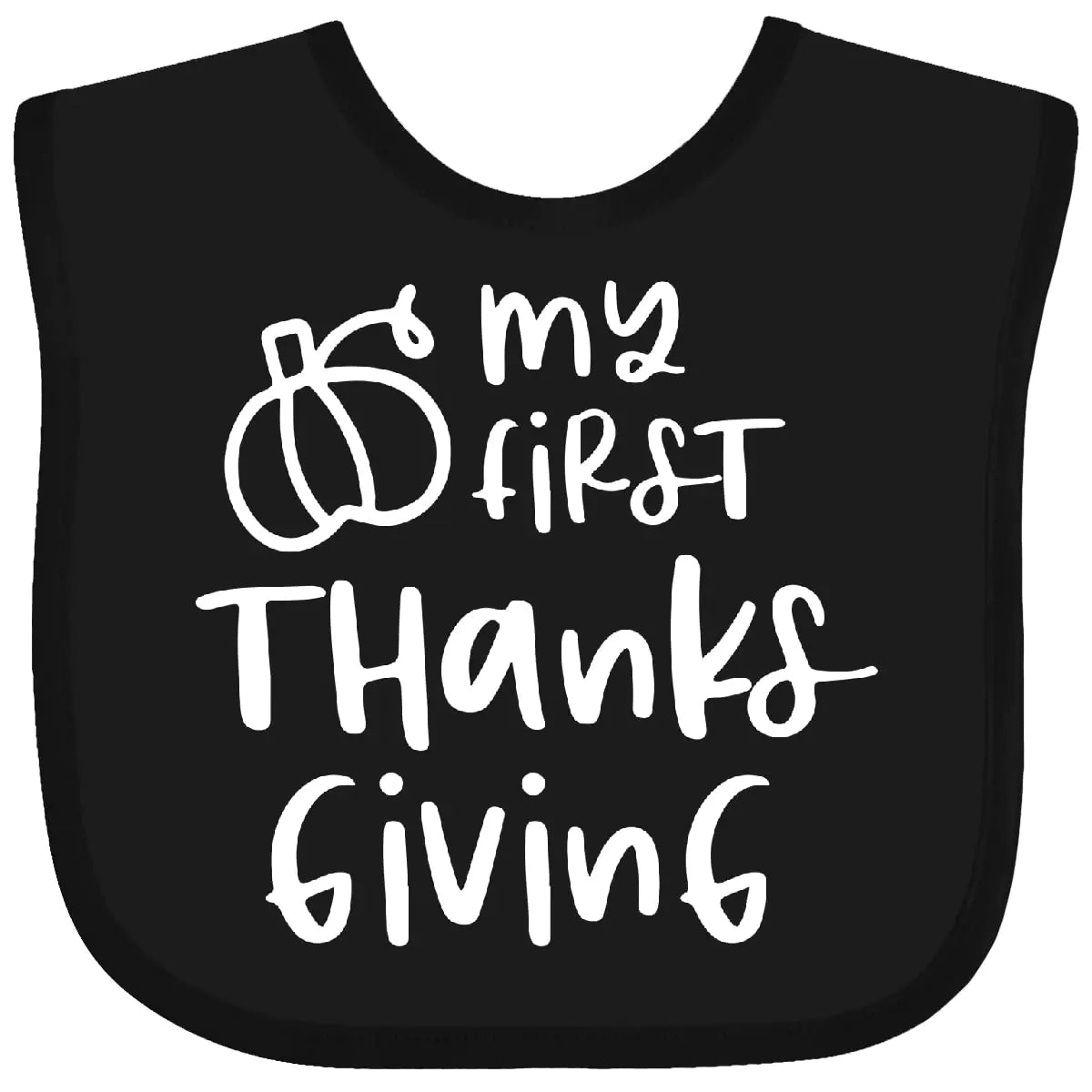 inktastic My 1st Thanksgiving Cute Pumpkin Baby Bib Black 3d33f