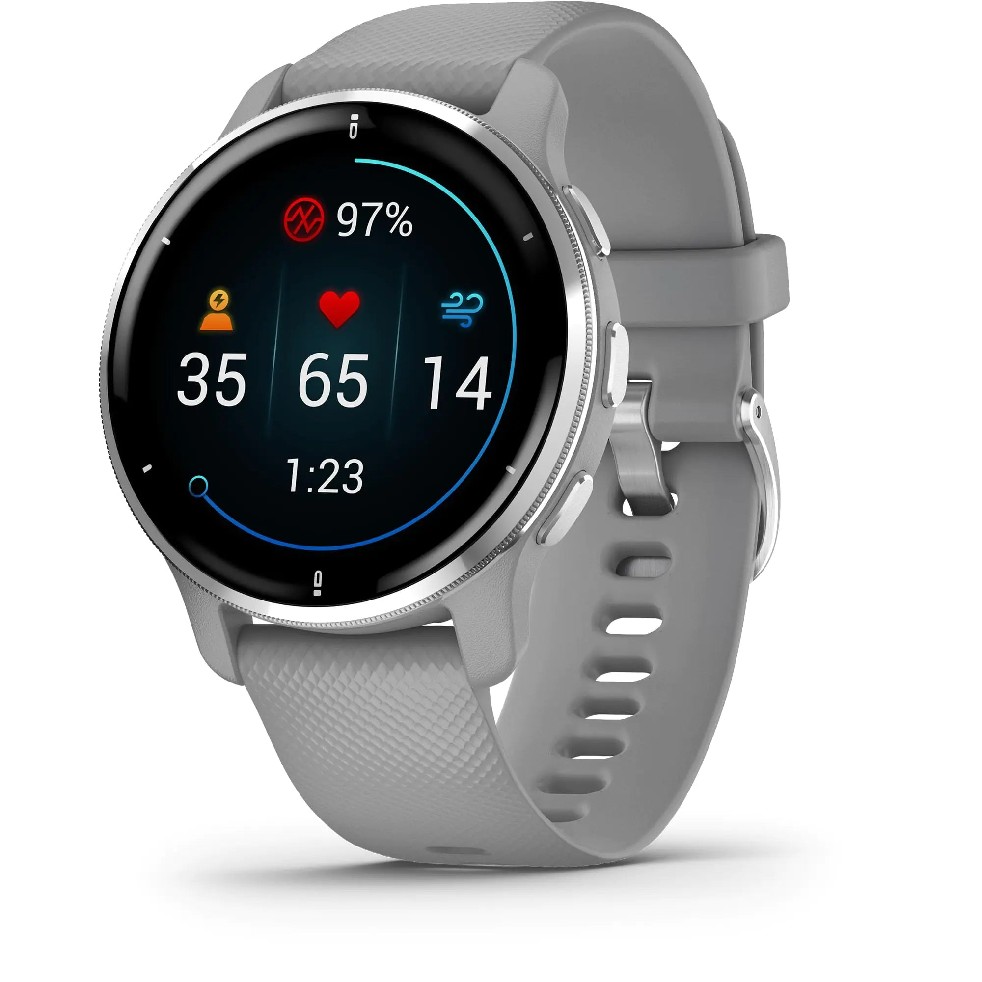 Garmin Venu 2 Plus GPS Smartwatch with Call and Text Advanced Health Monitoring and Fitness Features Silver with Gray Band