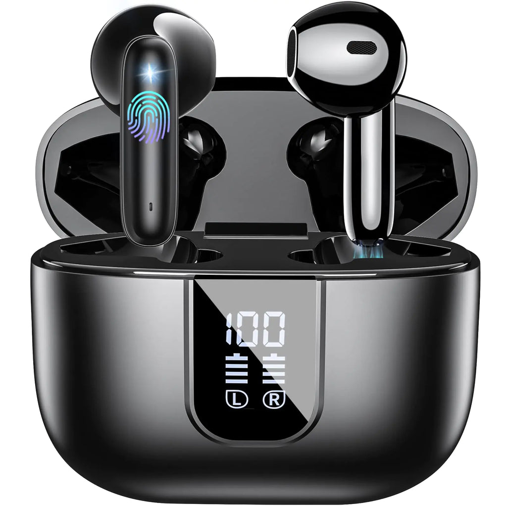 Wireless Earbuds Bluetooth 5.4 in Ear buds 6 Mic ENC Noise Cancelling for Clearer Call Earphones Deep Bass Stereo LED Power Display 35H Playtime IP7 Waterproof Mini Sport Headphones for Android iOS