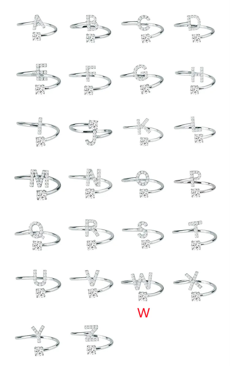 Chic Adjustable Women's Personalized Letters Ring