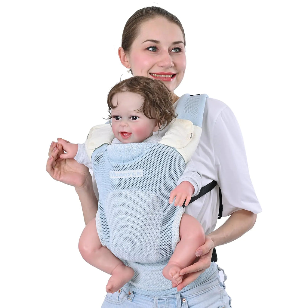 Muaeycs Baby Carrier Newborn to Toddler Lightweight Baby Wrap Carrier Carrier for 7-33 lbs Easy Adjustable Soft Breathable Baby Carrier Blue