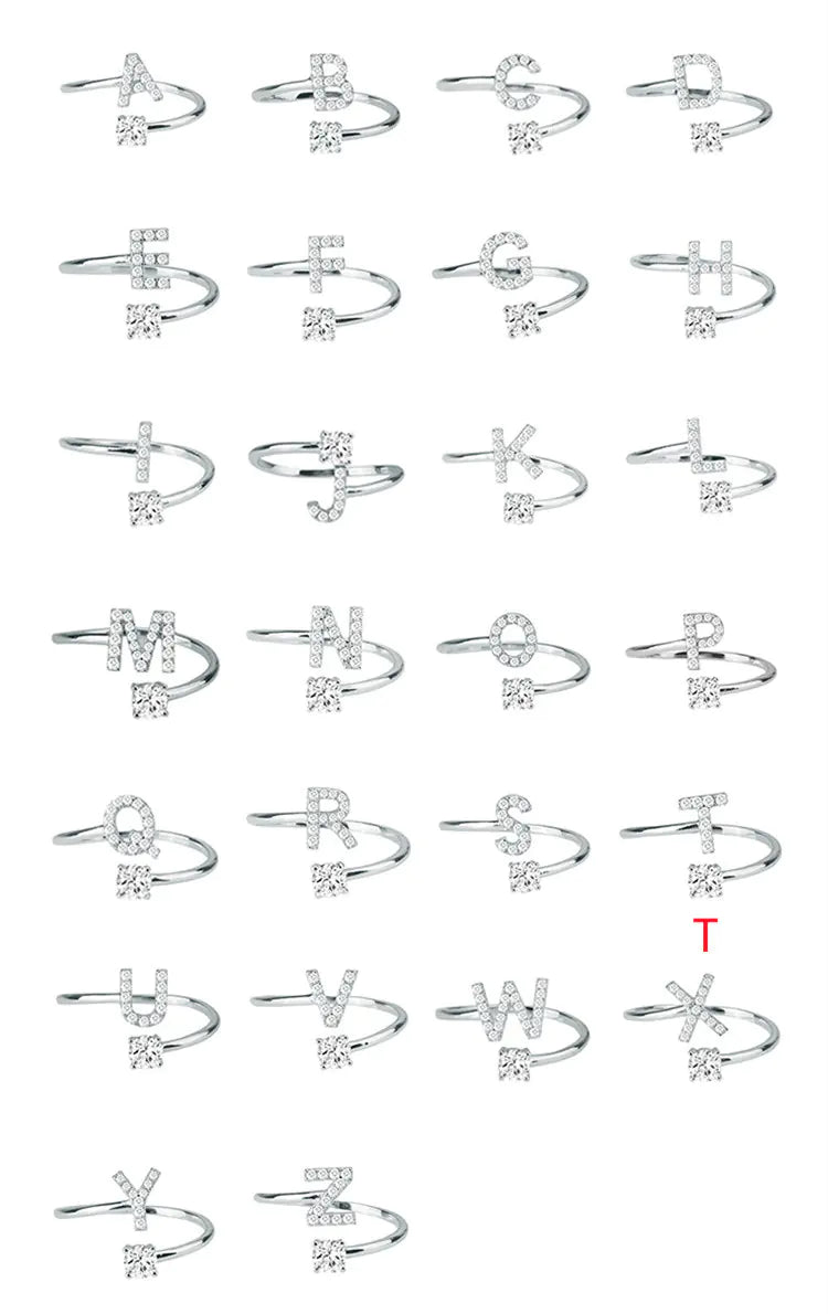Chic Adjustable Women's Personalized Letters Ring