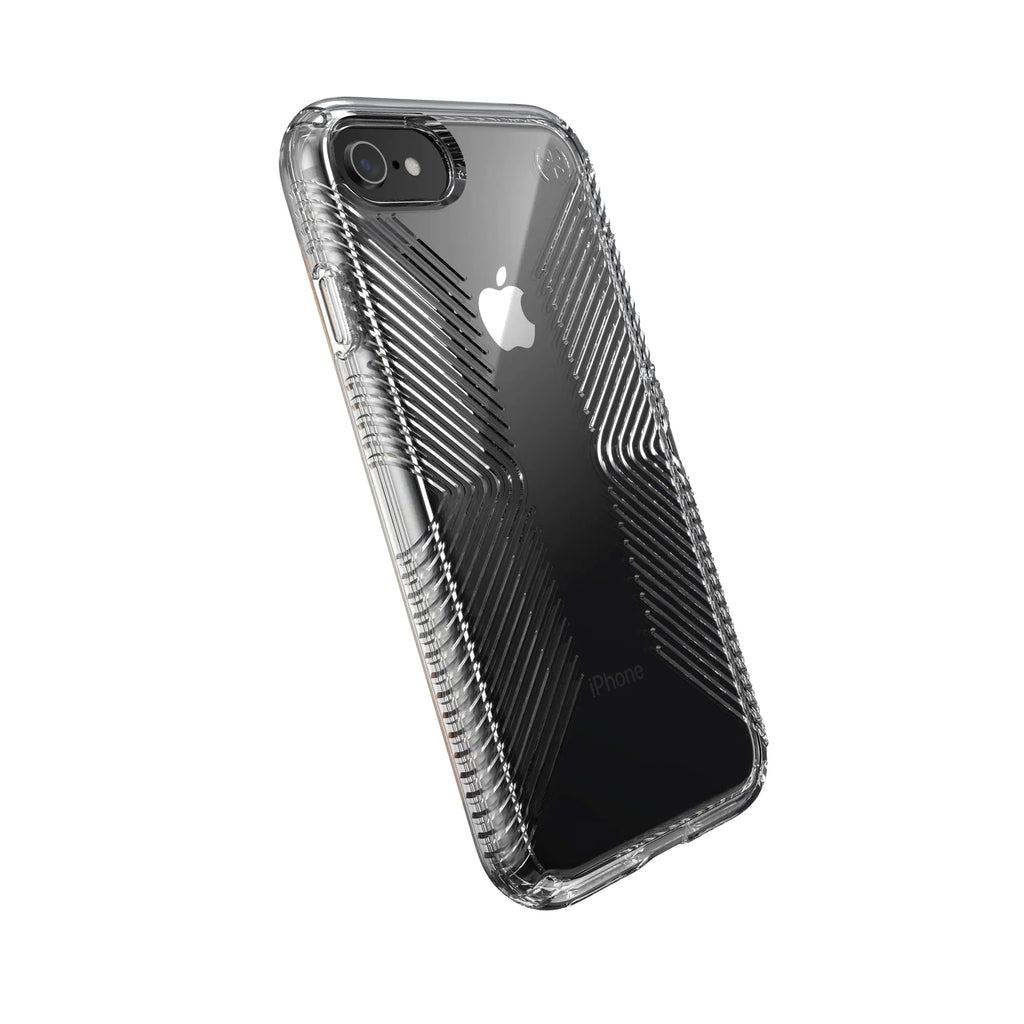 Speck Products Presidio Perfect-Clear with Grip Case Compatible with iPhone SE (2022)| iPhone SE (2020)| iPhone 8| iPhone 7 Clear/Clear (136216-5085)