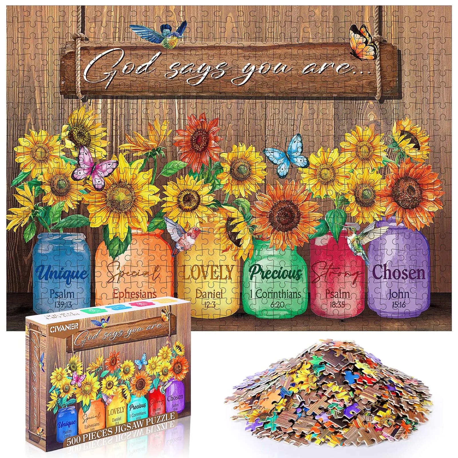 500 Piece Christian Puzzles for Adults- God Says you are..