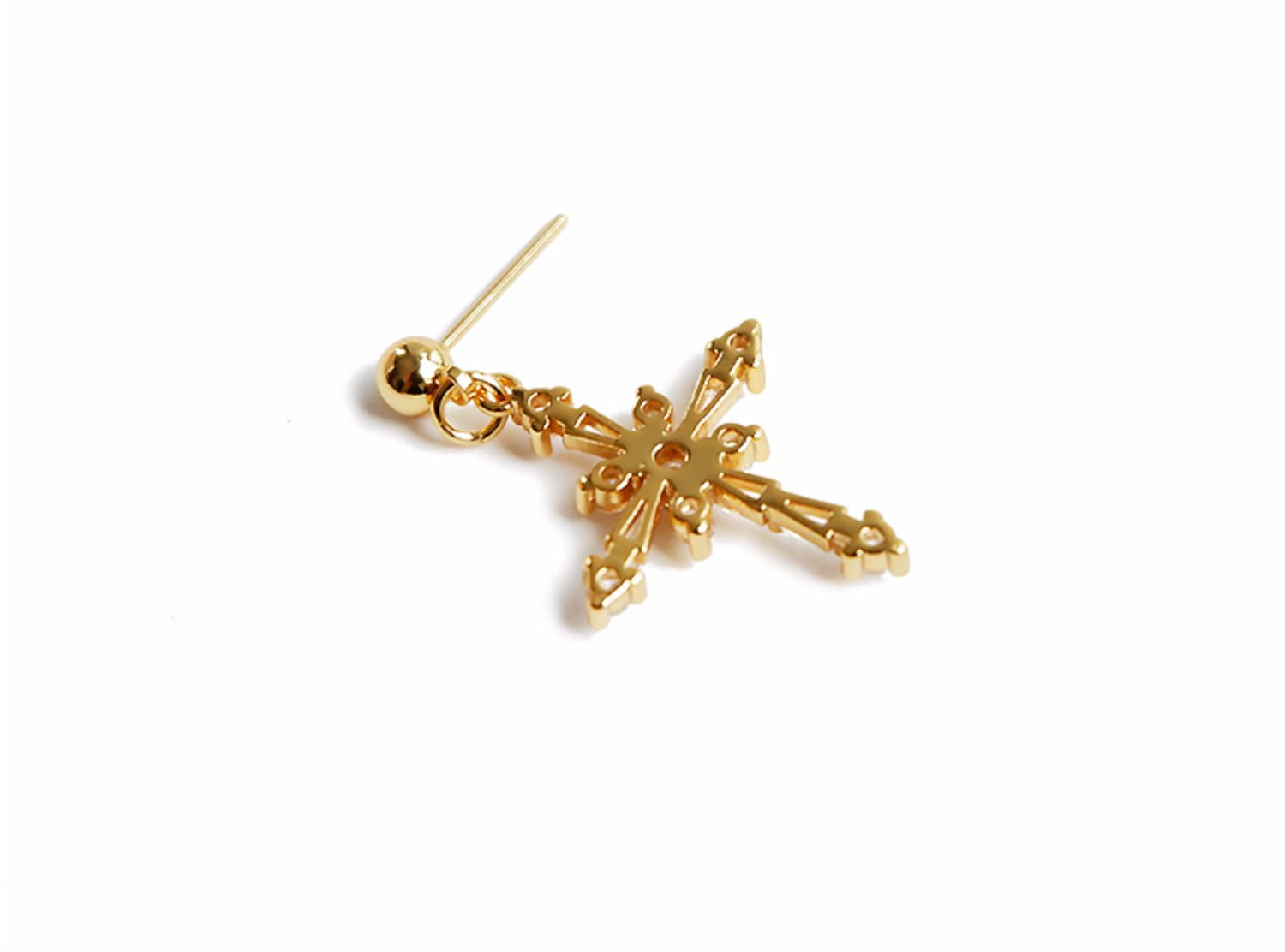 Baroque Cross Ear Cuff and Stud Earrings Set