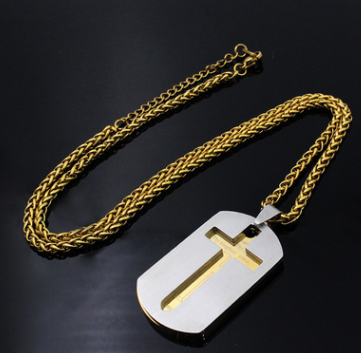Double Layer English Scripture Military Tag Pendant Necklace