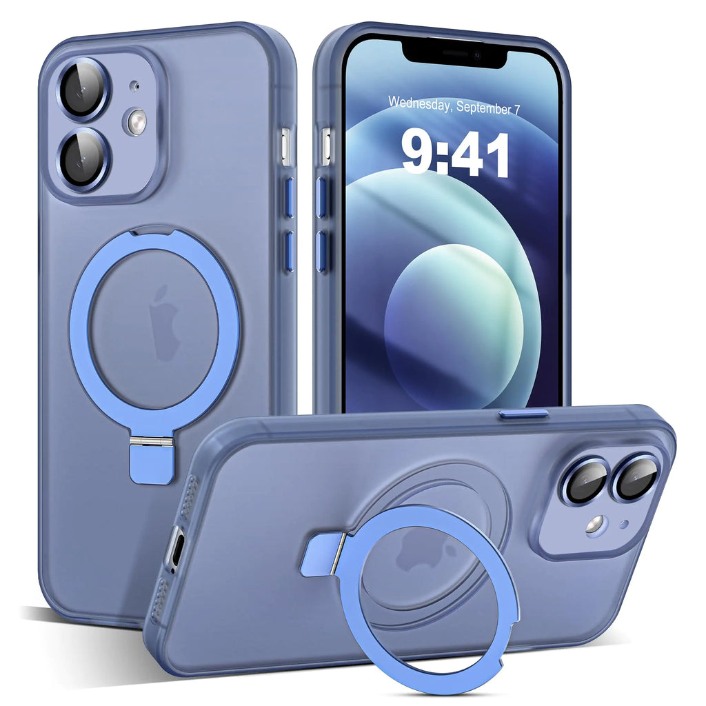 SureArmor Designed for iPhone 11 Case with Magnetic Invisible Ring Stand [Military Drop&Full Camera Lens Protection][Compatible with Mag-Safe]Matte Translucent Slim Phone Cases for iPhone 11 6.1"Blue