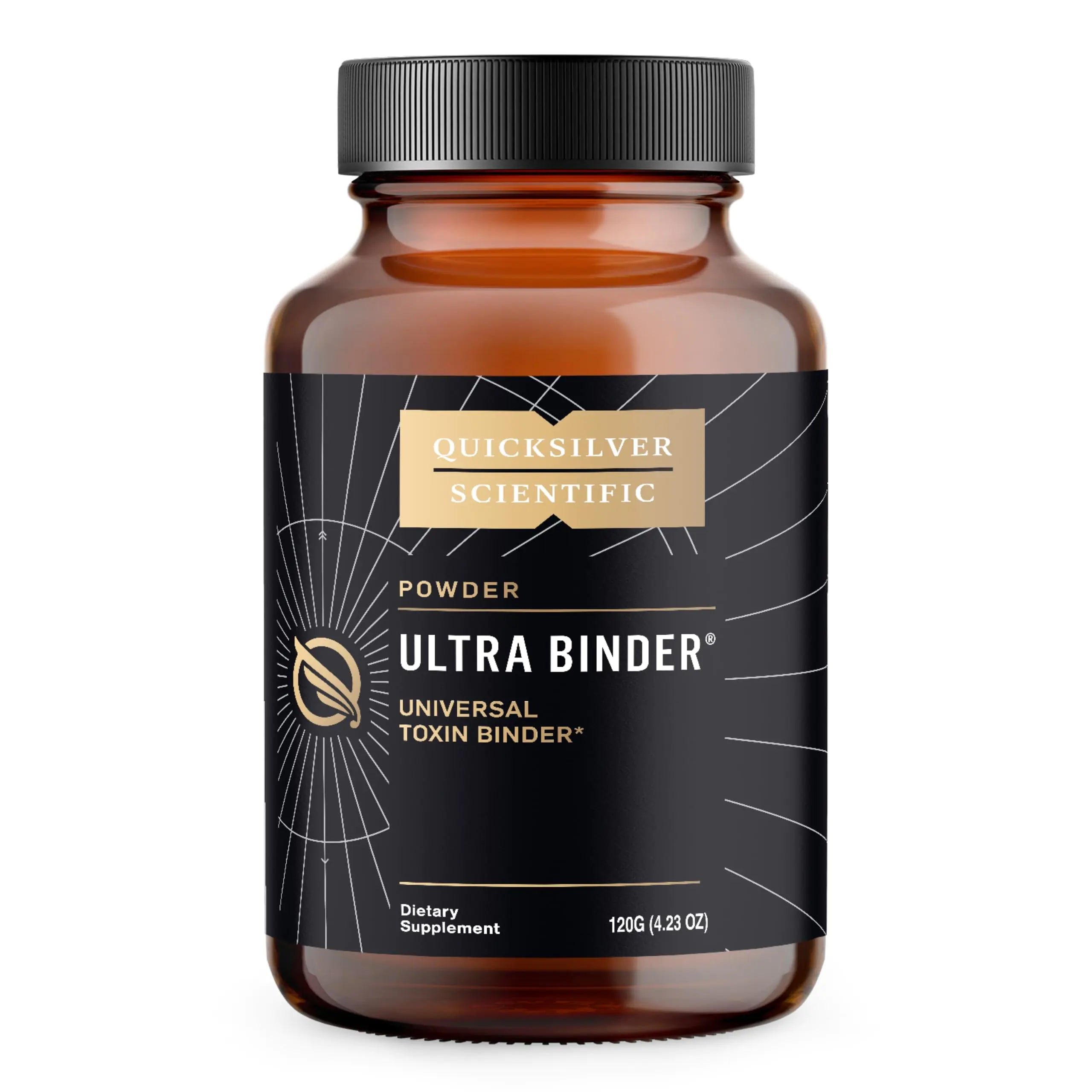 Quicksilver Scientific Ultra Binder Powder - Multi Toxin Binder with Bentonite Clay Powder Zeolite Detox & Charcoal - Supplement for Gut Support & The Bodys Toxin Removal Process (120g)