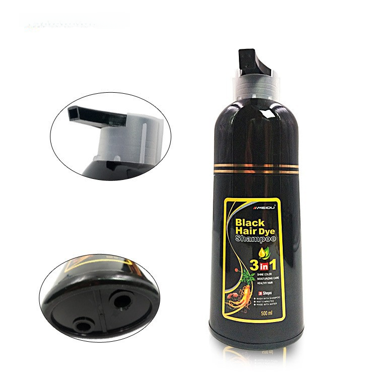 Mido Black Hair Dye Shampoo - Premium Plant-Based Foam