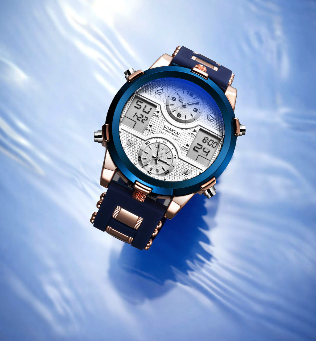 Dual Movement Night Glow Multifunctional Sports Watch