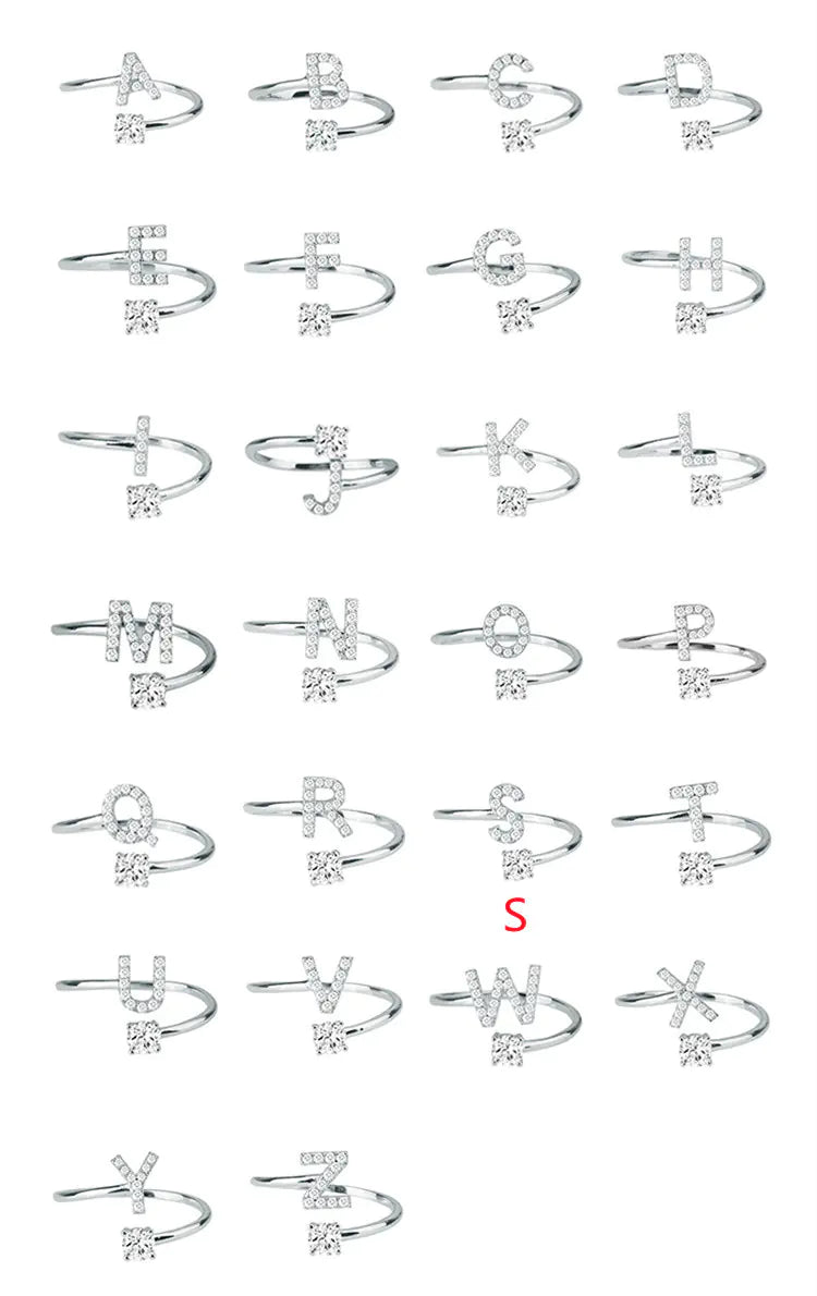 Chic Adjustable Women's Personalized Letters Ring