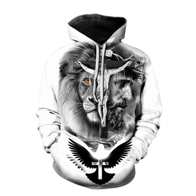 2023 Spring 3D Jesus Graphic Hoodie for Men