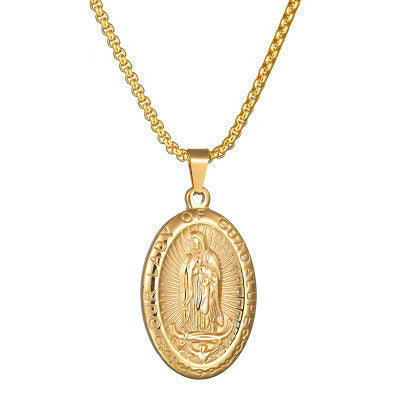 Necklace with Virgin Mary Pendant for Collarbone Wear