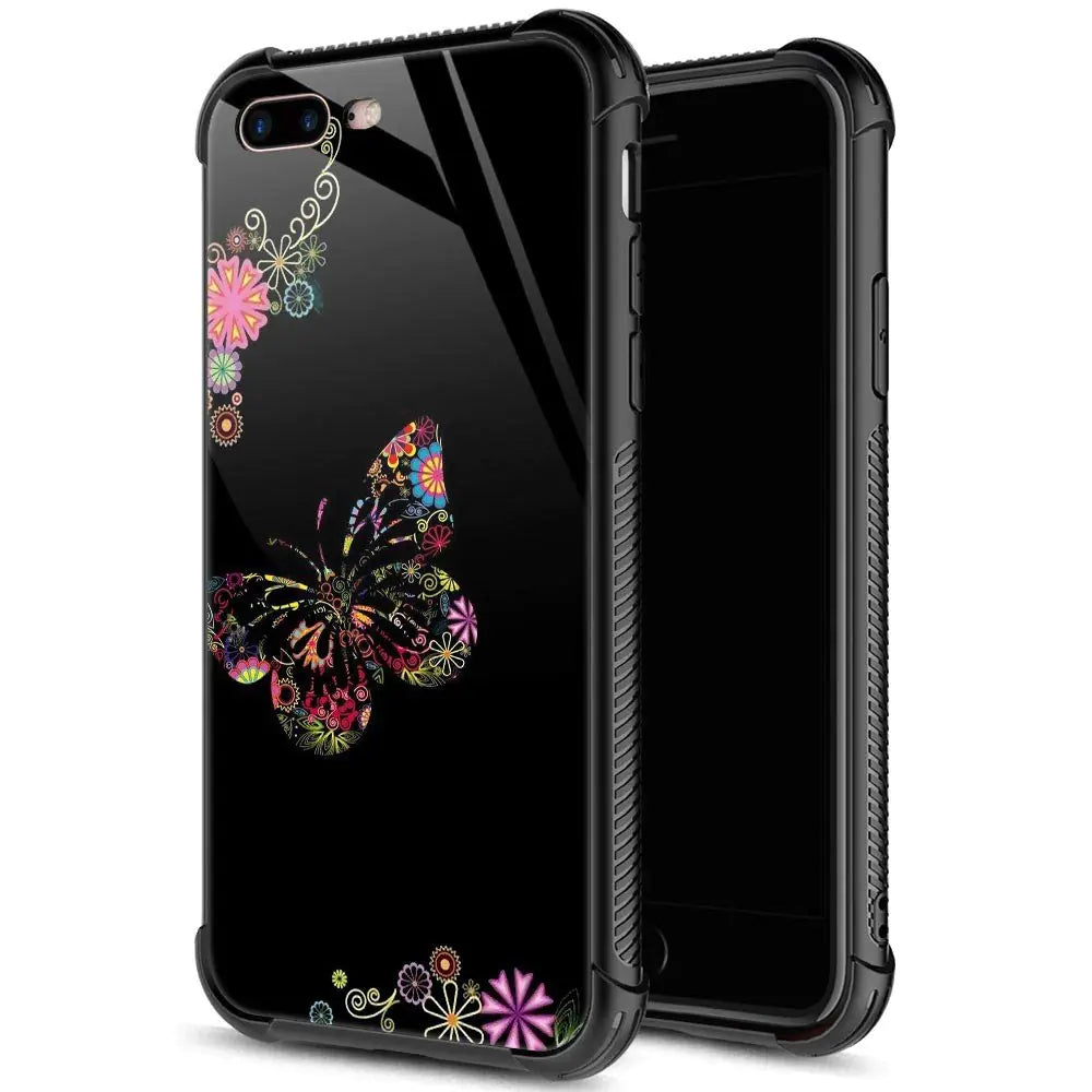 ZHEGAILIAN for iPhone 7/8 Plus Case Military-Grade Protection All-Around Shockproof Corners Anti-Scratch Phone Case for iPhone 7/8 Plus Butterfly Flower