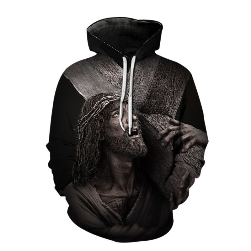 2023 Spring 3D Jesus Graphic Hoodie for Men