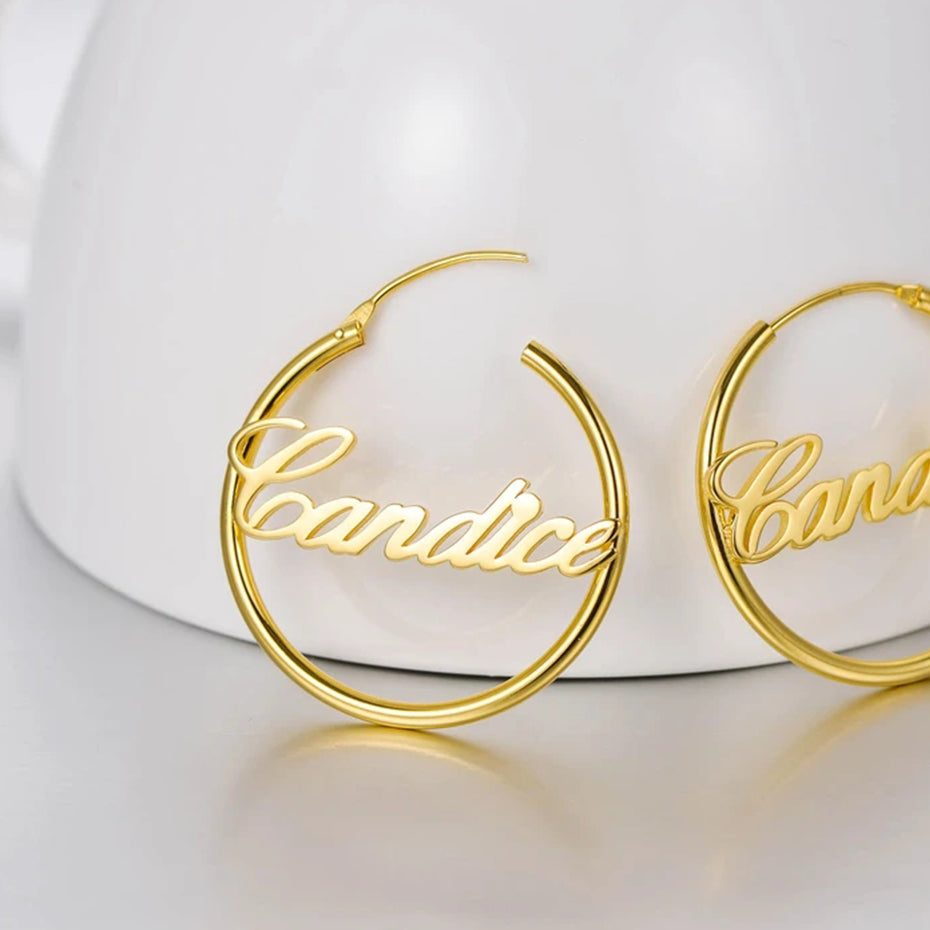 Custom Name Letter Earrings for Gifts and Personalization
