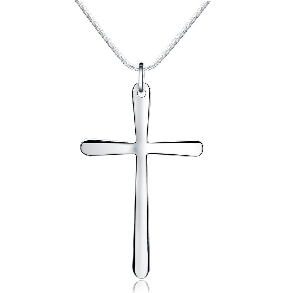 Platinum Cross Alloy Necklace for Women