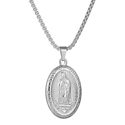Necklace with Virgin Mary Pendant for Collarbone Wear