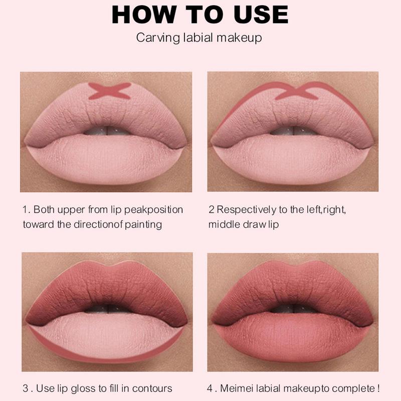 Waterproof Matte Lip Liner and Gloss Set