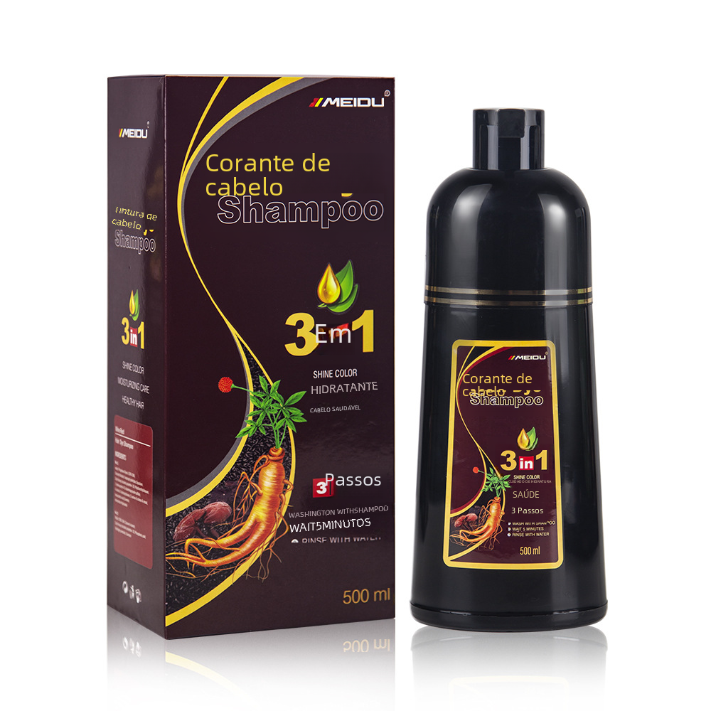 Mido Black Hair Dye Shampoo - Premium Plant-Based Foam