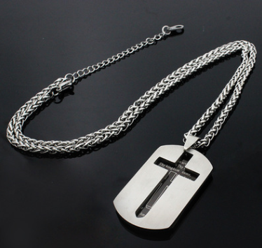 Double Layer English Scripture Military Tag Pendant Necklace