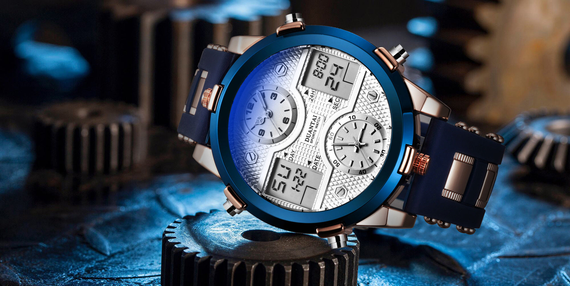 Dual Movement Night Glow Multifunctional Sports Watch