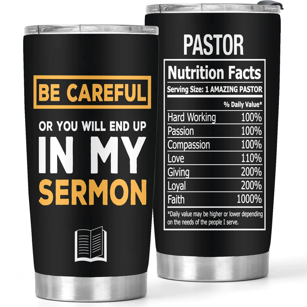 Appreciation Gifts for Pastor - 20oz Black Tumbler -1 Piece