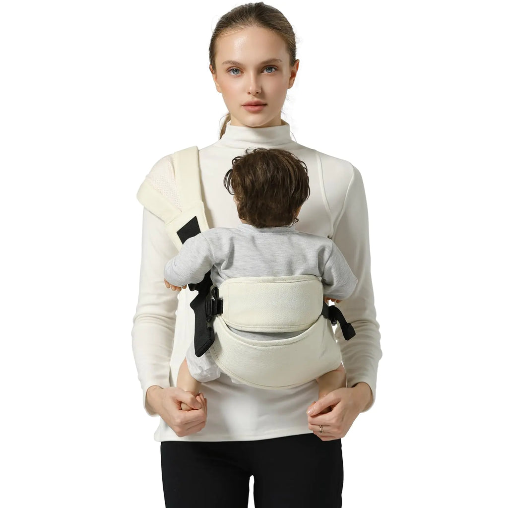 MISSWISDOM Toddler Sling Carrier Toddler Carrier Sling Easy to Use Baby Sling Carrier Hip Carrier for Baby Carrier Toddelr with Backrest Beige