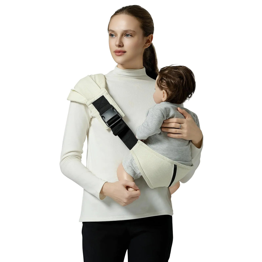 MISSWISDOM Toddler Sling Carrier Toddler Carrier Sling Easy to Use Baby Sling Carier Toddler Hip Carrier for Baby Carrier Sling with Non-Slip Hip Seat Beige
