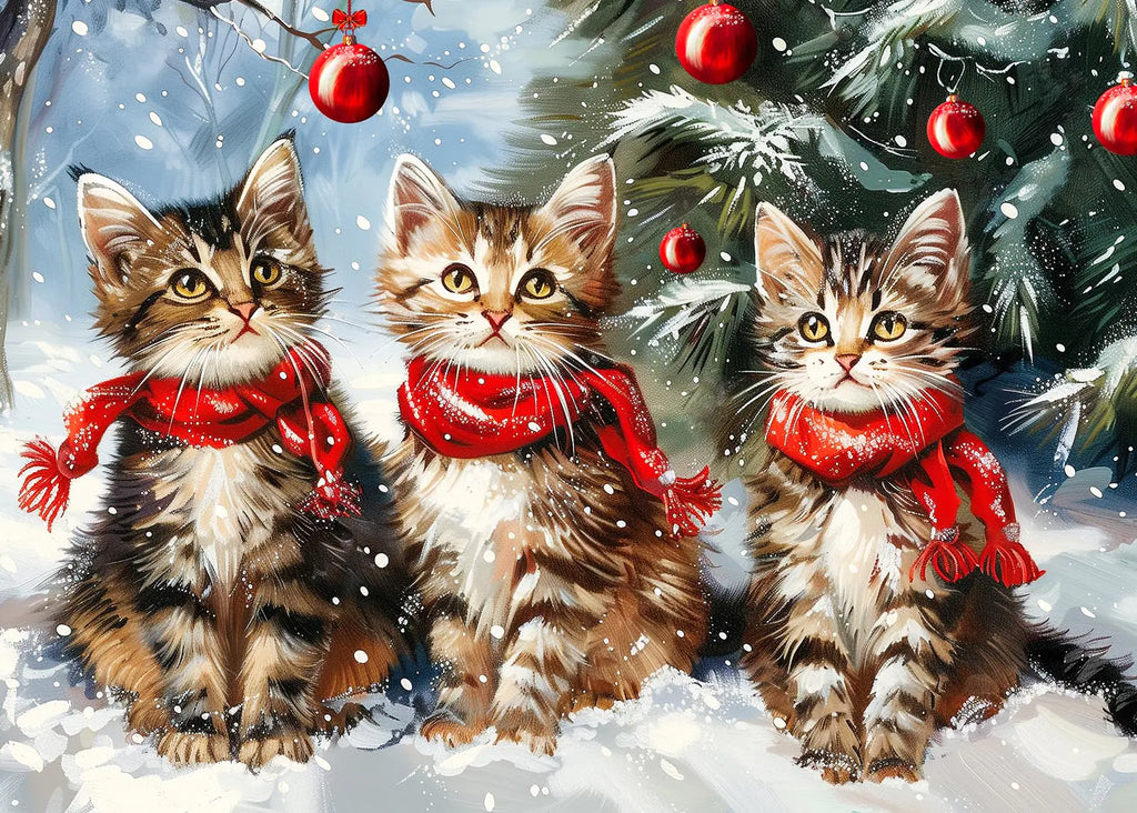 1000 Piece Puzzle for Adults -Christmas Kittens