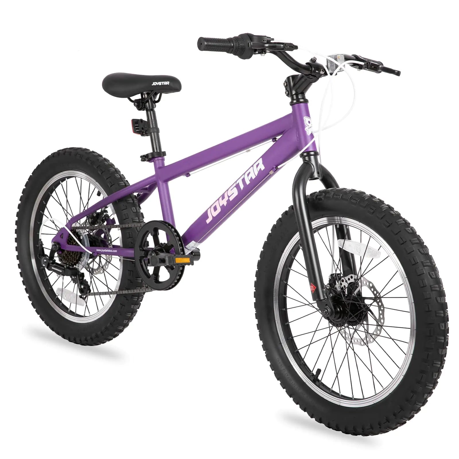 JOYSTAR 20 Inch Girls Moutain Bike for Kids Ages 7-12 Year Old Shimano 7-Speed and Dual Disc Brake 20 Inch Fat Tire Kids Bike Girl Bicycle Purple