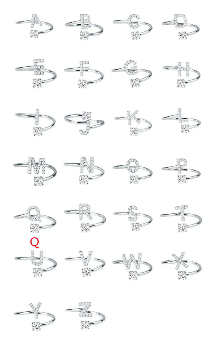 Chic Adjustable Women's Personalized Letters Ring
