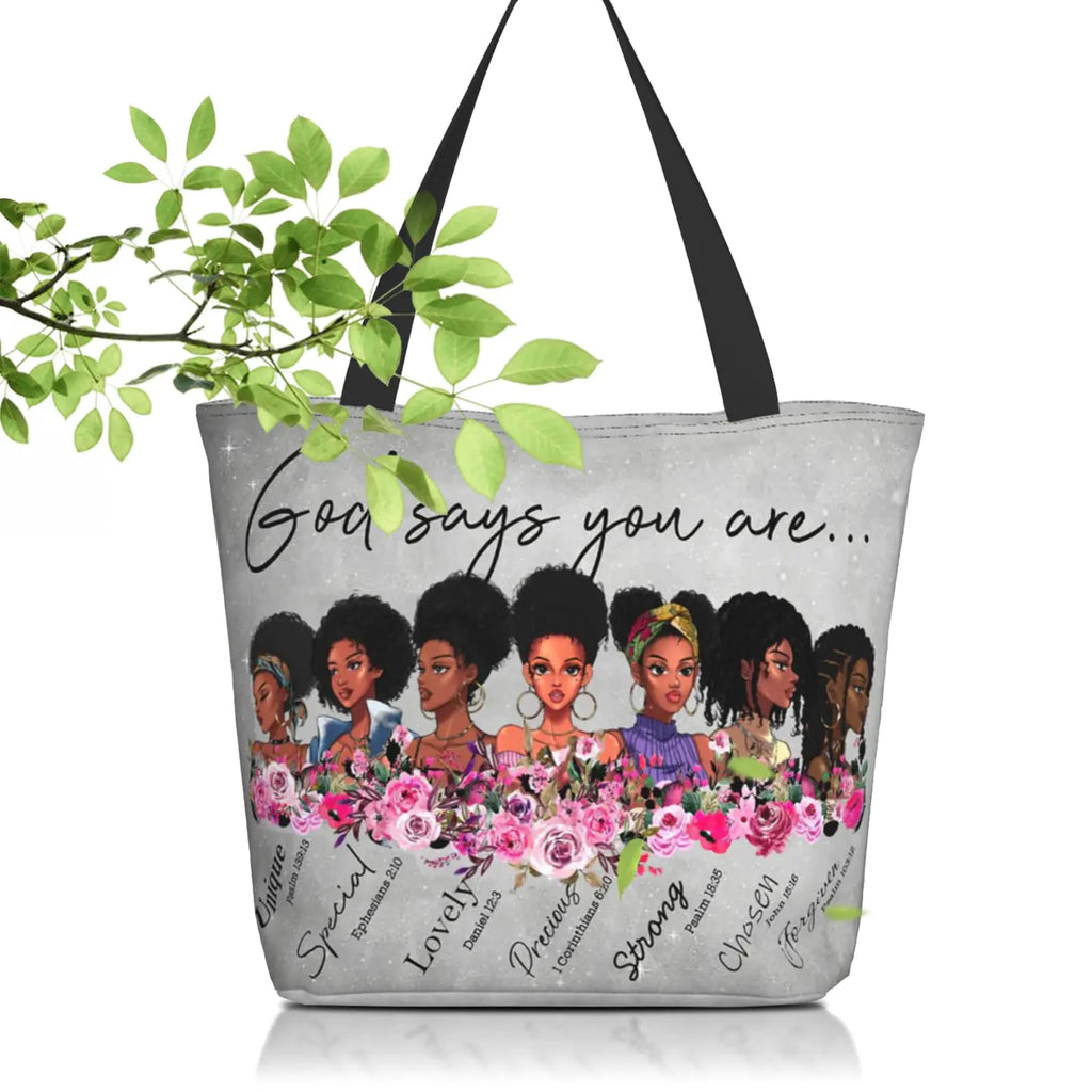 Canvas Tote Bag for Women Birthday (Grey) for Travel, Work and Church