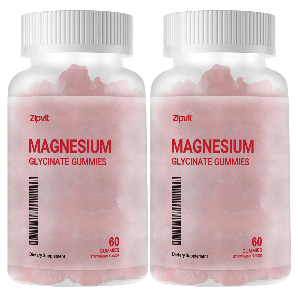 Magnesium Glycinate Gummies 1000mg - Sugar Free Magnesium Potassium Supplement with Vitamin D B6 CoQ10 for Calm Mood & Sleep Support - 120 Strawberry Gummies