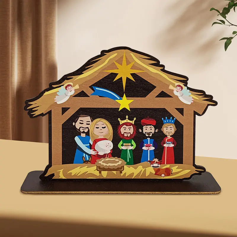 Nativity Scene with Mary, Joseph, and Three Wise Men Decor