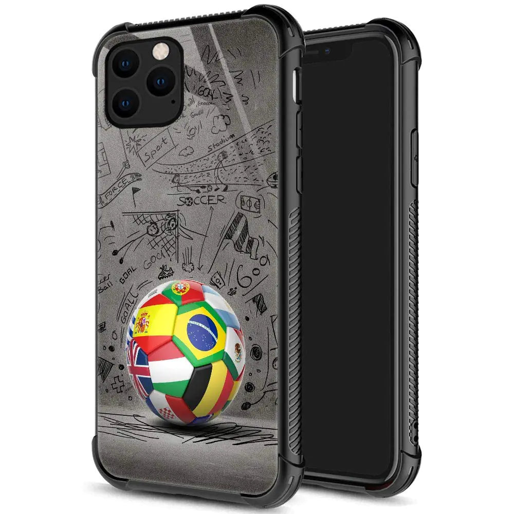 ZHEGAILIAN for iPhone 11 Case Military-Grade Protection All-Around Shockproof Corners Anti-Scratch Phone Case for iPhone 11 World of Soccer