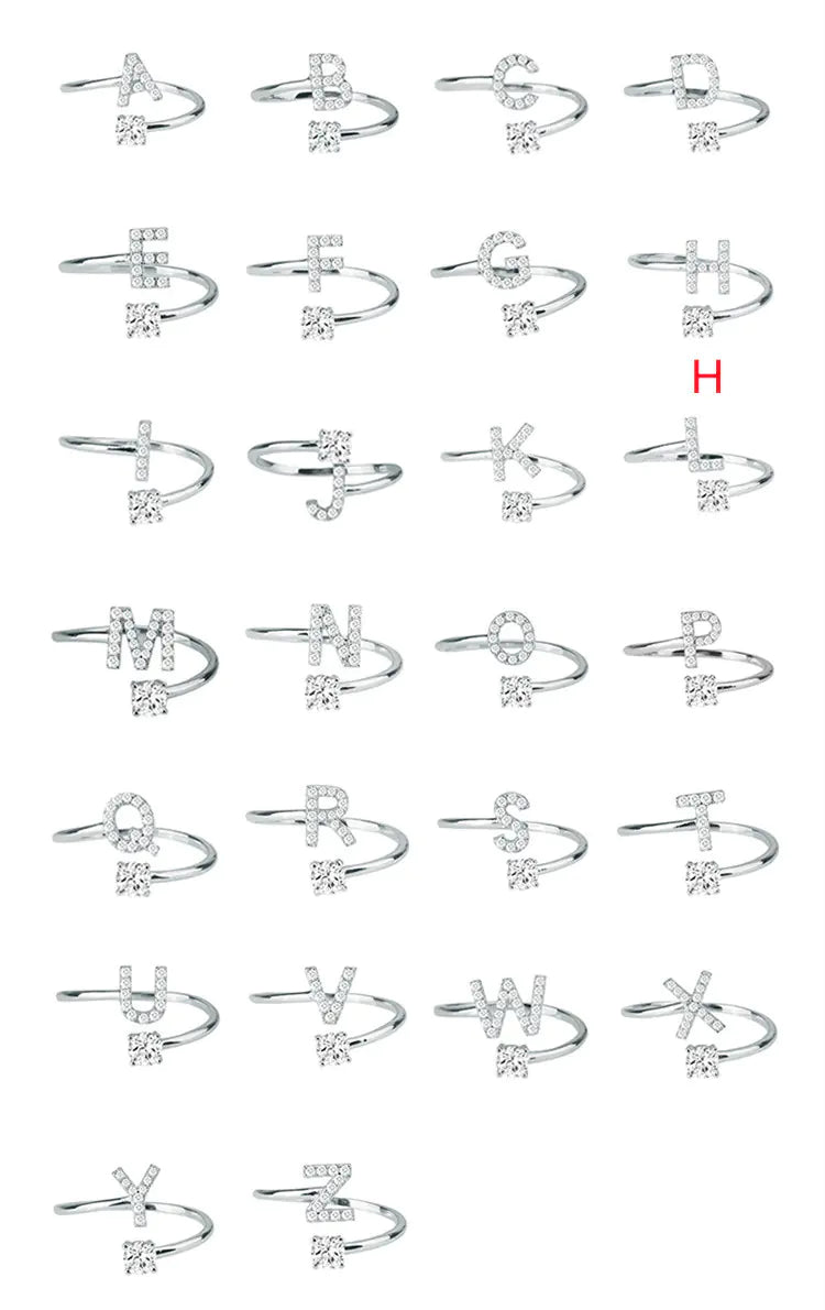 Chic Adjustable Women's Personalized Letters Ring