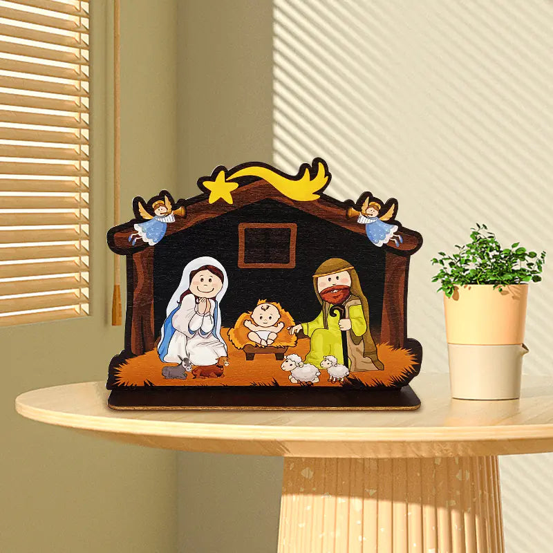 Nativity Scene with Mary, Joseph, and Three Wise Men Decor
