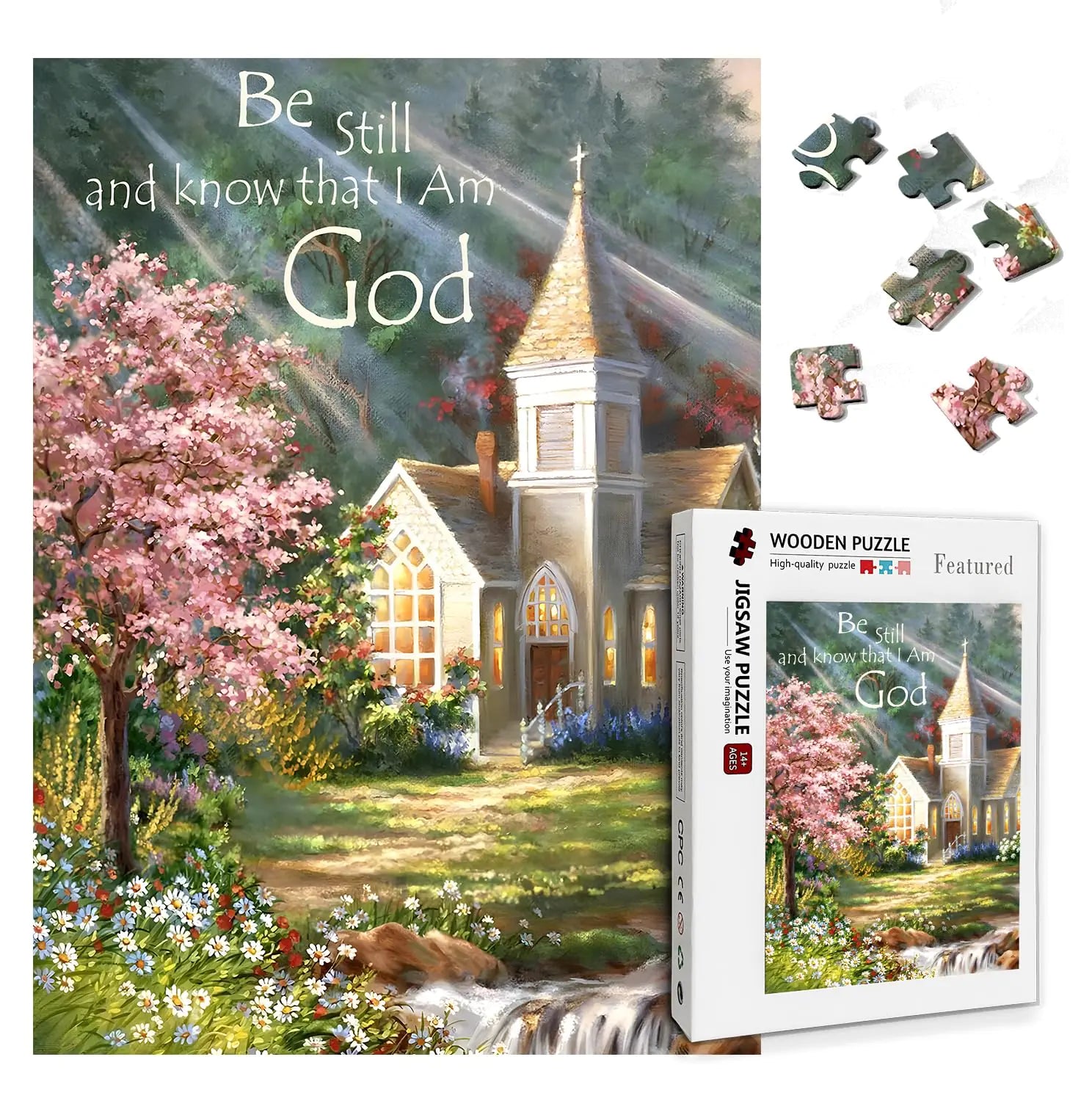 500 Pieces  Christian puzzle-Church Oil Painting