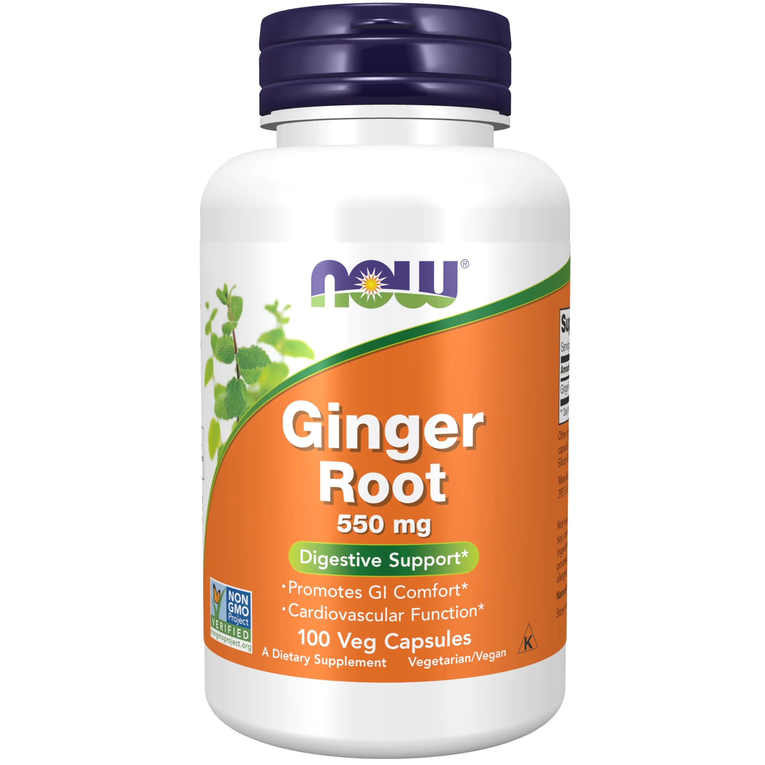 NOW Foods Supplements Ginger Root (Zingiber officinale) 550 mg Digestive Support* 100 Veg Capsules