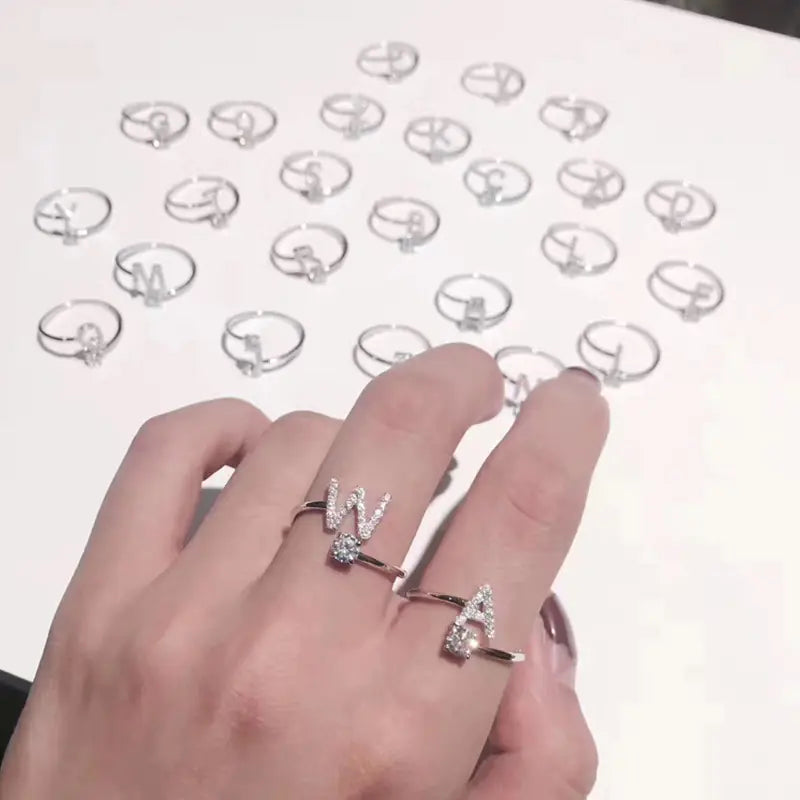 Chic Adjustable Women's Personalized Letters Ring