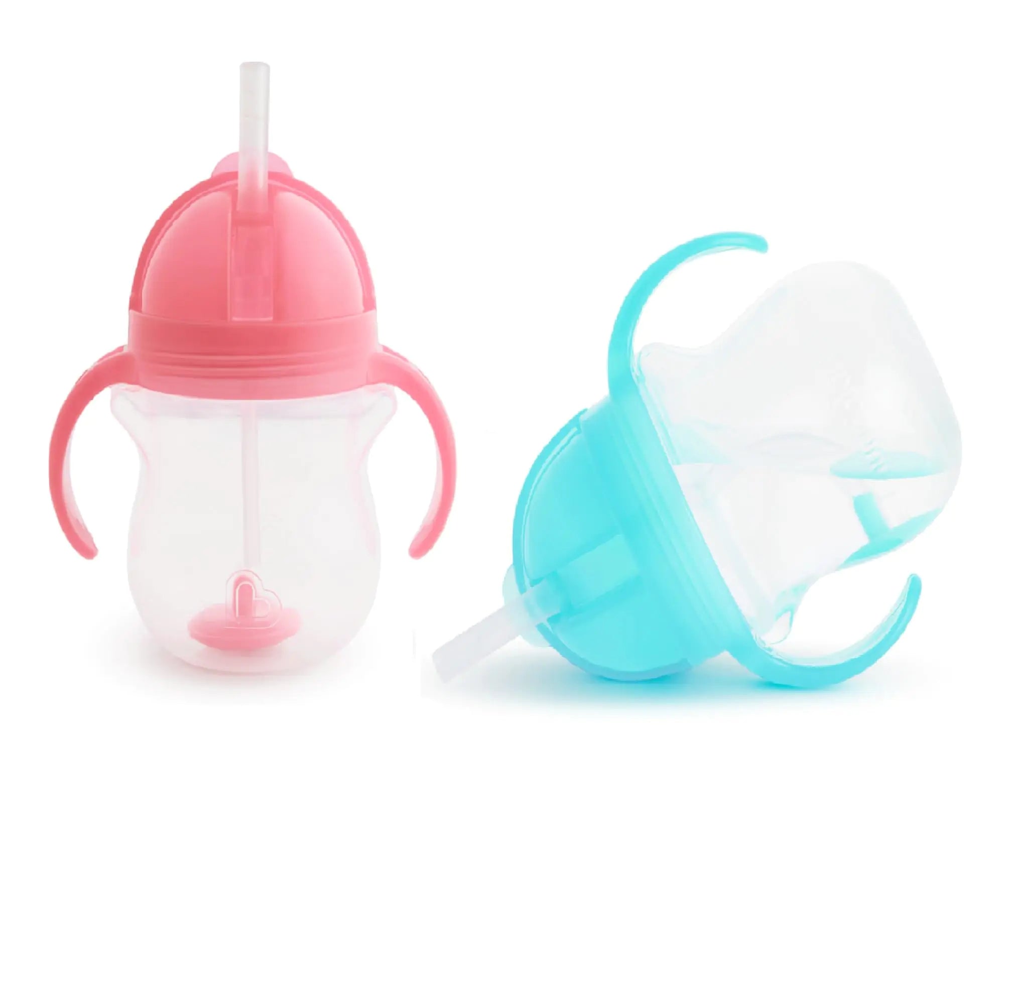 Munchkin Click Lock 7 Ounce Weighted Flexi-Straw Cup (2 Count Pink/Blue)