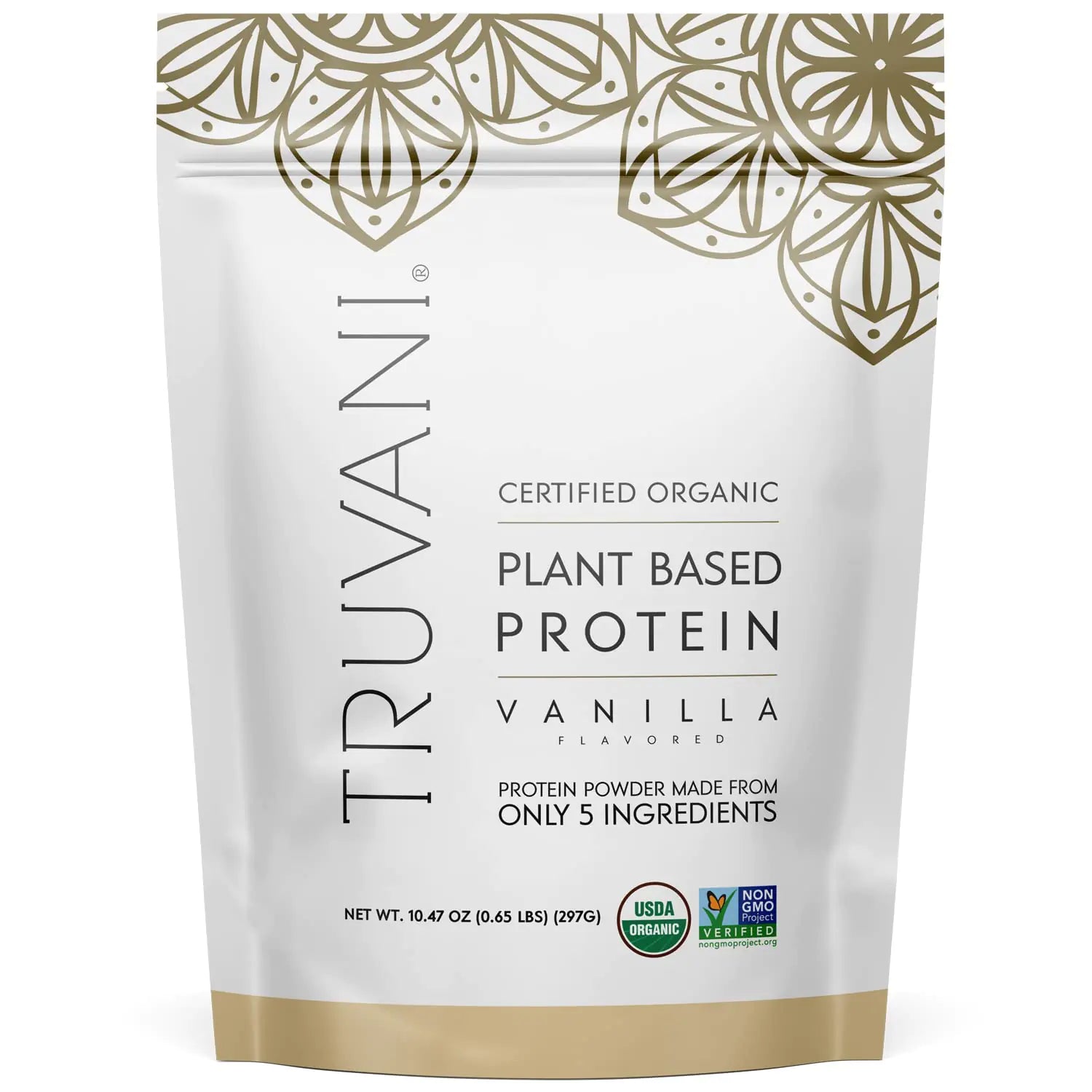 Truvani Vegan Pea Protein Powder | Vanilla | 20g Organic Plant Based Protein | 10 Servings | Keto | Gluten & Dairy Free | Low Carb | No Added Sugar